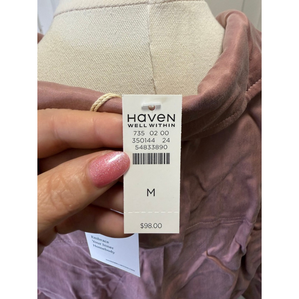 Haven Well Within Cupro Tunic Blouse Mauve Pink M NWT Collared Pullover Top - Picture 5 of 8